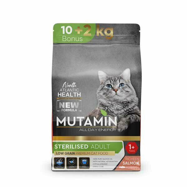 Mutamin Somonlu Kısır Kedi Maması 10+2Kg (Kırmızı Paket)